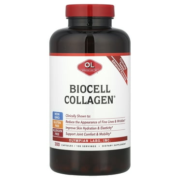 Olympian Labs Biocell Collagen Capsules Dietary Supplement, 300 count