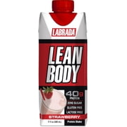 Labrada Lean Body Ready to Drink Protein Shakes, Strawberry, 40g Protein, 17 Fl Oz, 12 Ct