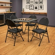 COSCO 34 Square Vinyl Top Folding Card Table, Black