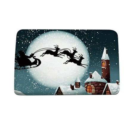 

CYMMPU Foot Cushions Living Room Kitchen Floor Mat Christmas Cartoon Home Door Mat Absorbent Mat