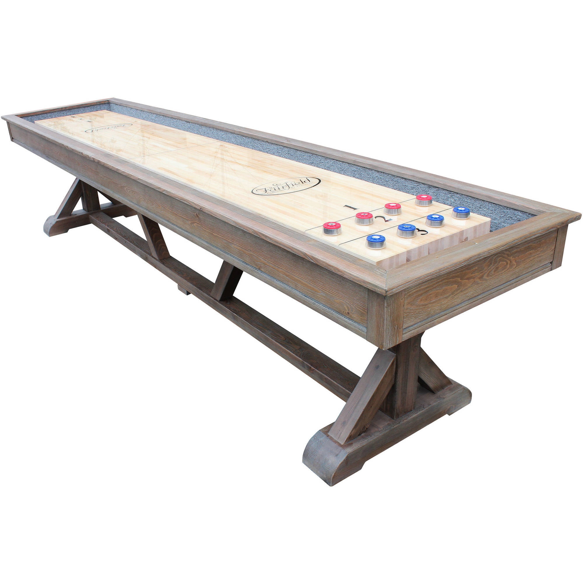 Playcraft Brazos River 12' ProStyle Shuffleboard Table, Weathered Barn