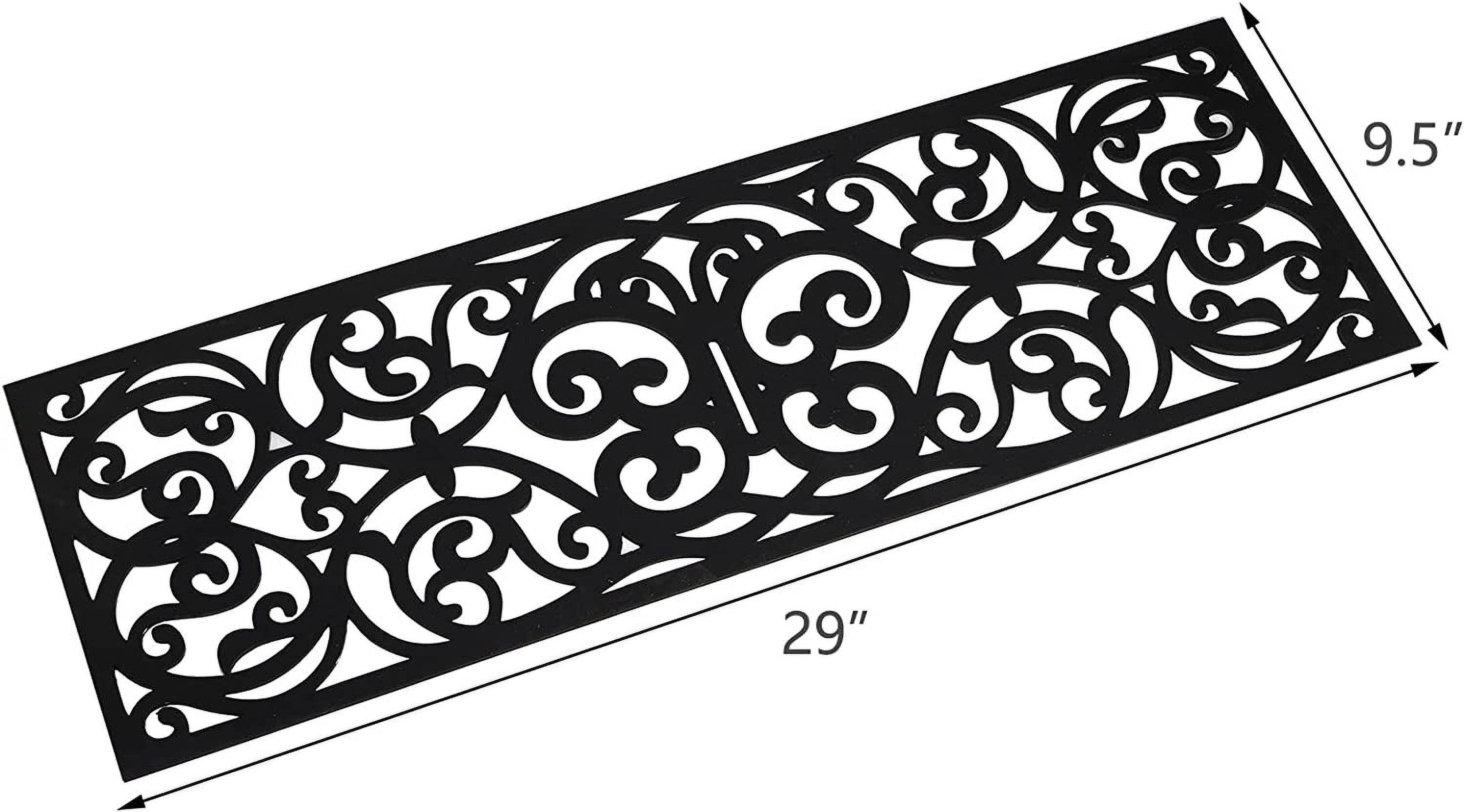 IEMIEBSHA 4 Pack Rubber Stair Mats, Non Slip Stair Treads Mat, Rubber Scroll Doormat for Outdoor, Indoor, Entrance, Stairs (29" x 9.5")
