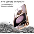 thumbnail image 6 of for Samsung Galaxy Z Flip 5 Case with Stand 360° Rotatable Ring Holder Kickstand [Magnetic Car Mount] Gold Plating for Women Men Shockproof Protective Cover for Samsung Z Flip 5 5G (Purple), 6 of 7