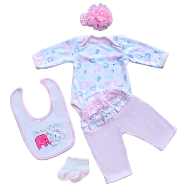 Set de ropa para Reborn Baby Doll Girl de 43 a 56 cm con accesorios
