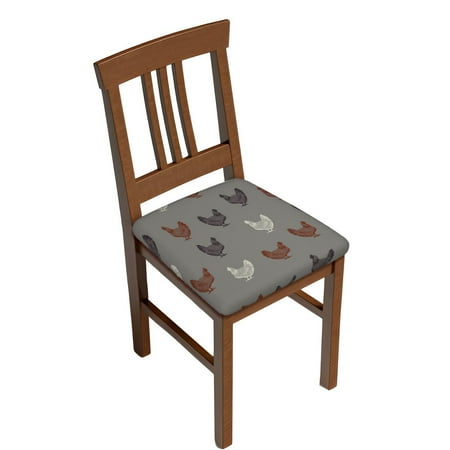 

JUNZAN Rooster Print Dining Chair Seat Covers Stretch Fitted Dining Room Upholstered Chair Seat Cushion Cover
