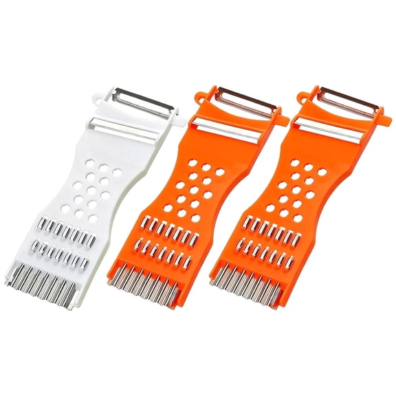 3 Pcs Multifunction Vegetable Peelers, Vegetable Fruit Slicer Shredder, Plastic Handle Kitchen Tool, Easy to Clean(Mixed Colors in Red or White)