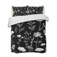 thumbnail image 2 of Quilts Twin Size, Black Wildflowers Soft Comforter Bedding Set for Bed, Farmhouse Floral Botanical Leaves Lightweight Quilted Bedspread with Pillow Cover(2 Pieces) for All Season, 68x86 Inch, 2 of 9