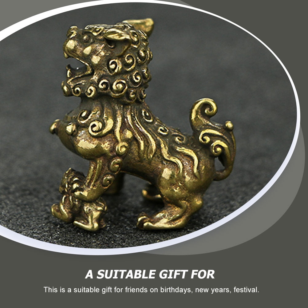 unbranded 4 pcs Lion Sculpture Adornments Mini Lion Decoration Office Home Pet