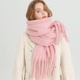 thumbnail image 2 of Bufanda de invierno para mujer, cachemira, cálida, sólida, pashmina, manta, envolturas para mujer, gruesa, suave, bufanda, chal con borlas grandes, poncho largo, echarpe, 2 of 5
