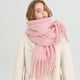 thumbnail image 2 of Bufanda de invierno para mujer, cachemira, cálida, sólida, pashmina, manta, envolturas para mujer, gruesa, suave, bufanda, chal con borlas grandes, poncho largo, echarpe, 2 of 5