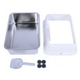 thumbnail image 2 of Caja De Grande Para Gatos De Acero Inoxidable, Bandeja De Lados Altos Antisalpicaduras De Capacidad De 20 Litros Para Gatos De Interior, Inodoro Semicerrado Para Gatos De 19,7 X, 2 of 7