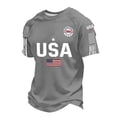 thumbnail image 2 of Zimjoy USA 250 Anniversary Waffle T Shirts for Men Patriotic Crew Neck Short Sleeve T-shirts Flag Graphic Independence Day Tee Shirts, Gray XL, 2 of 4