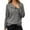 Dark Gray, variant on Women's Button Detail Knit Pullover Sweater Stand Collar Soft Loose Fit Long Sleeve Top Comfortable Casual Fall Winter Outfit