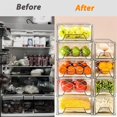 thumbnail image 3 of Eco-Friendly Food Grade PET Material Refrigerator Storage Organizers, Stackable Fridge Drawers, Produce Saver Containers, Bpa-Free, Space Saving, Multifunctional For Kitchen And More (Set Of 2), 3 of 5