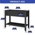 thumbnail image 6 of ModFusion Raised Garden Bed with Lockable Rolling Wheels, Divider, Monitoring Water System, Balcony Storage Shelf, 2 Tier Elevated Planter Boxes, 21 Gallon, Patio Carts, Black, 6 of 7