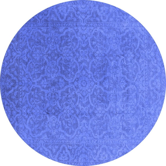 Ahgly Company Indoor Round Persian Blue Bohemian Area Rugs, 4' Round