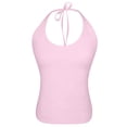 thumbnail image 7 of Landzoo Women'S Tank Tops Solid Color Sleeveless Halter Undershirt Summer Lightweight Women Vest Size M Red, 7 of 7