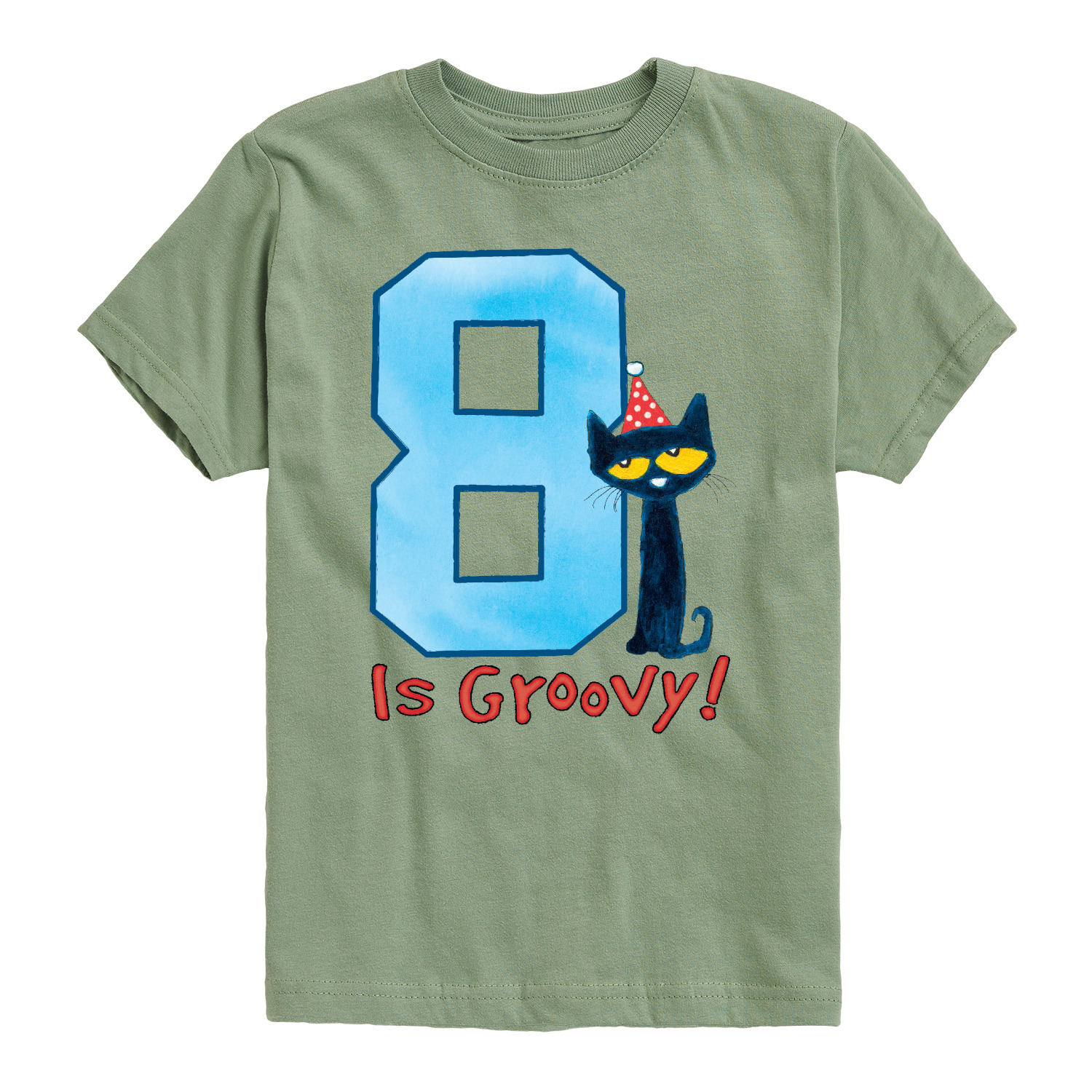 Pete the Cat Happy 8th Birthday Toddler And Youth Short Sleeve