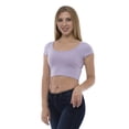 thumbnail image 3 of Women's Short Sleeved Crop Top Sportswear Scoop Neck Short Sleeve by Lunarable, 3 of 3