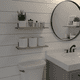 thumbnail image 2 of Estantes flotantes, estantes flotantes de madera para decoración de pared, estante flotante de baño montado en la pared para almacenamiento gris, 2 of 6