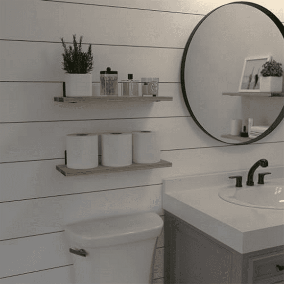 Floating Shelves,Wooden Floating Shelves for Wall Decor, Wall Mounted Floating Bathroom Shelf for Storage Light Brown