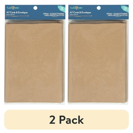 (2 pack) Hello Hobby A7 Blank All Occasion Greeting Cards, with Envelopes 5" x 7" (12 Count)