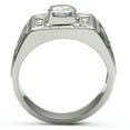 thumbnail image 3 of Luxe Jewelry Designs Men's Stainless Steel Ring with Clear Cubic Zirconia - Size 9 (Pack of 2), 3 of 4
