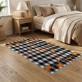 thumbnail image 2 of ODIKA 5'x7' Washable Area Rug Halloween Plaid Striped Pumpkin Bat Motif Farmhouse Fallc Door for Dining Room, Under Table, Home Office, Non-Slip Chair-Friendly, 2 of 7