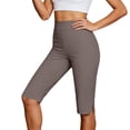 thumbnail image 2 of Hurxie Women's Bermuda Shorts with Pockets 10" - Knee Length Athletic Casual Long Shorts Khaki,M, 2 of 8