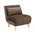 thumbnail image 2 of AC Pacific Folding Upholstered Dane Armless Sleeper Chair, Brown, 2 of 7