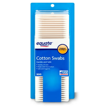 Equate 500 count White Cotton Paper Stick Swabs