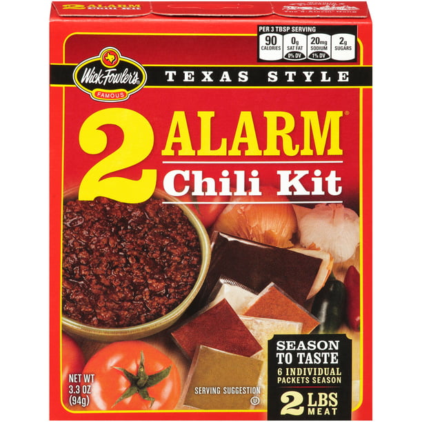 Wick Fowler S Texas Style 2 Alarm Chili Kit 3 3 Oz Box Walmart Com Walmart Com