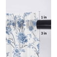 thumbnail image 6 of Blue White Spring Floral Curtains 54 Inch Length, Sheer Curtains for Bedroom Living Room Window Summer Botanical Birds Rod Pocket Voile Drapes Kitchen Curtains Small Half Window 52"x54" 2 Panels, 6 of 6