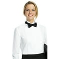 thumbnail image 3 of Luxe Microfiber Women's Button-Down 1/4 Inch Pleated Tuxedo Shirt, Regular Fit Wing Collar - Style Nicole, 3 of 5