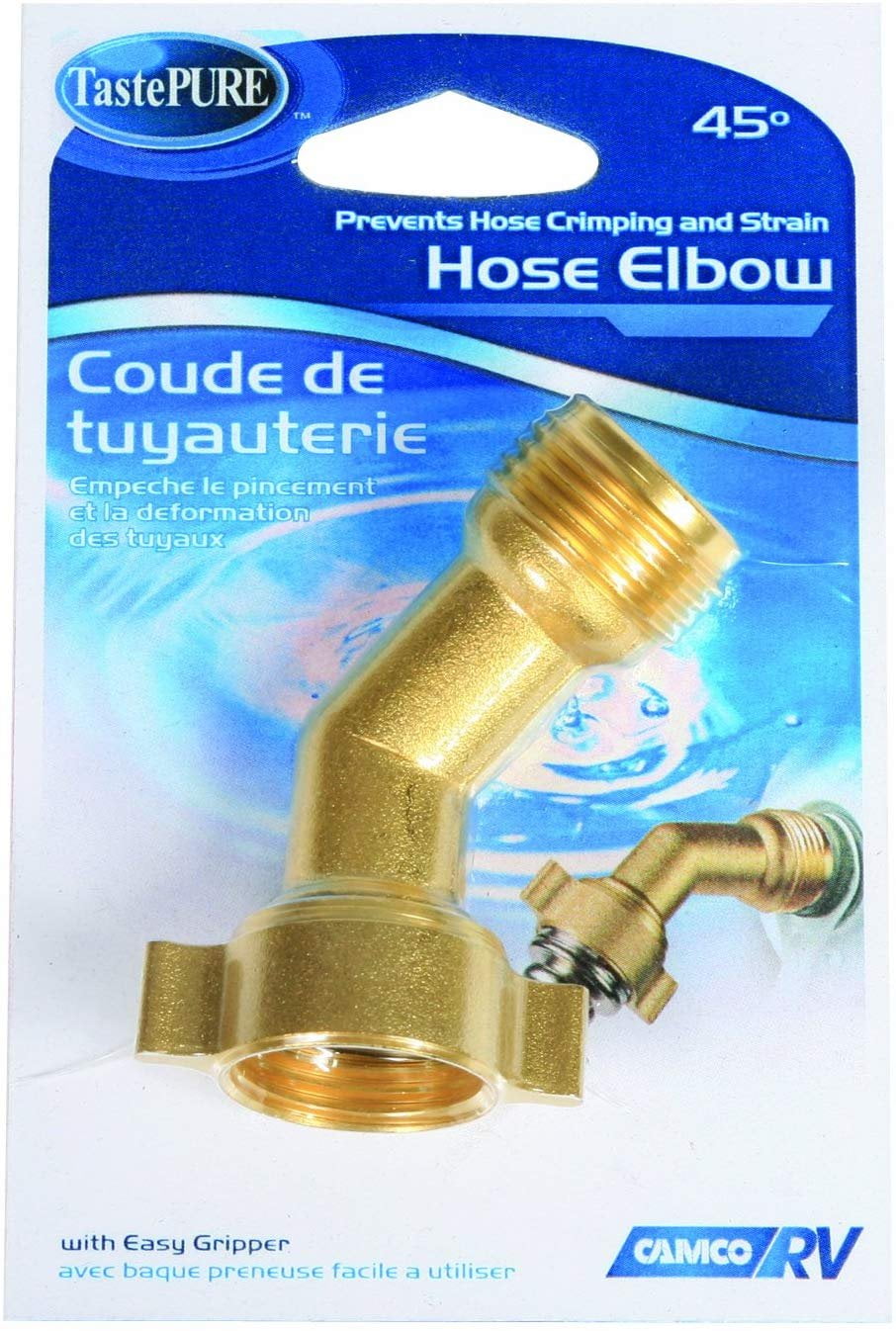 22505 Eliminates Stress and Strain On RV Water 90 Degree Hose Elbow Camco 