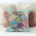 thumbnail image 3 of Friendship Bouquet Indoor/Outdoor Pillow with Removable Cover in Mint Brown Green16x16, 3 of 5