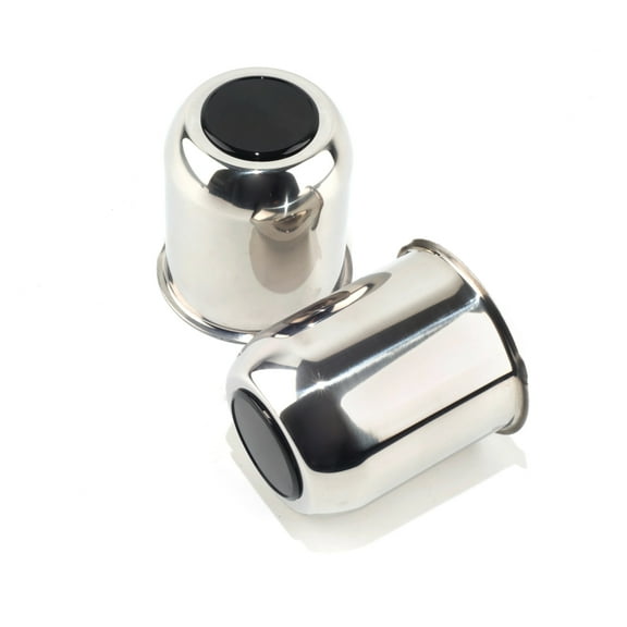RhinoTuning 3.74in Stainless PUSH-THRU HUB CENTER CAP Trailer Wheel Center Caps 2pcs