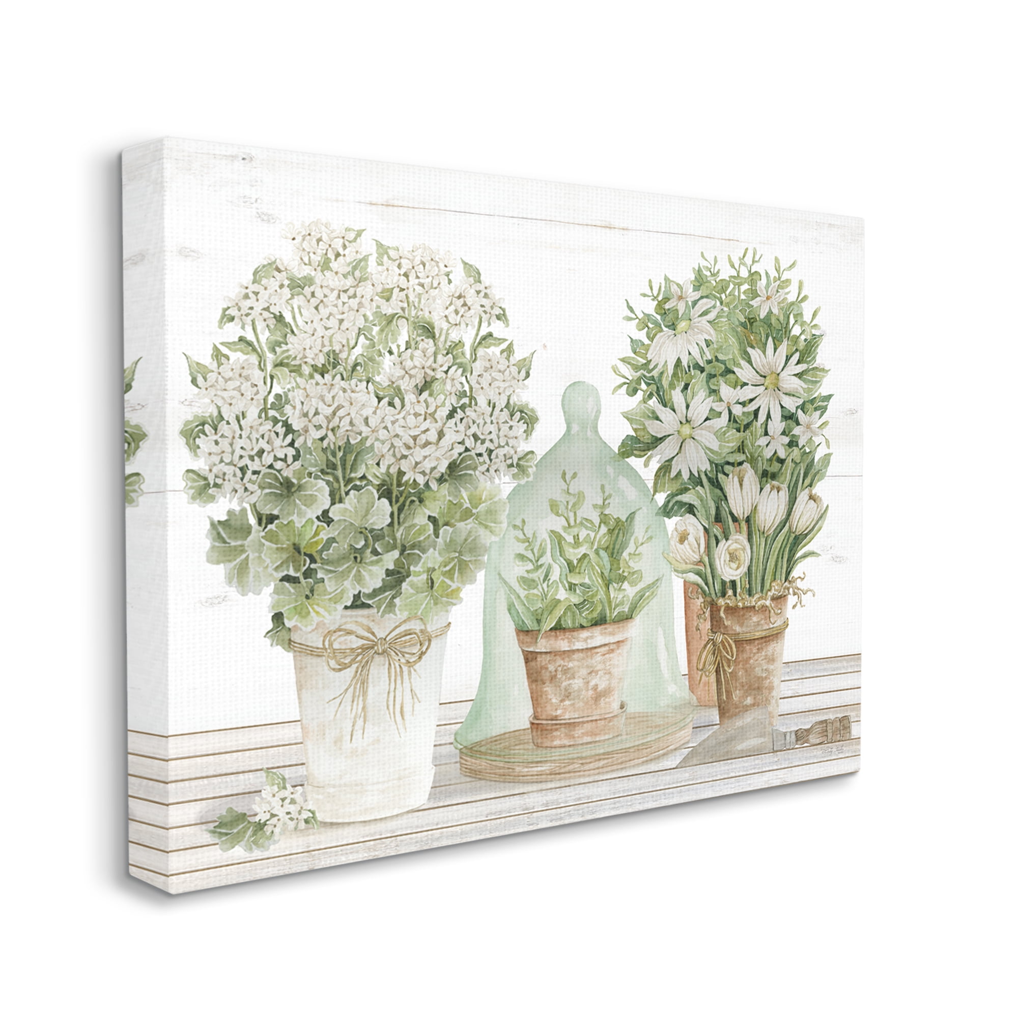 Stupell Industries White Flower Arrangements Traditional Tabletop Floral Drawing, 48 x 36, Design by Cindy Jacobs
