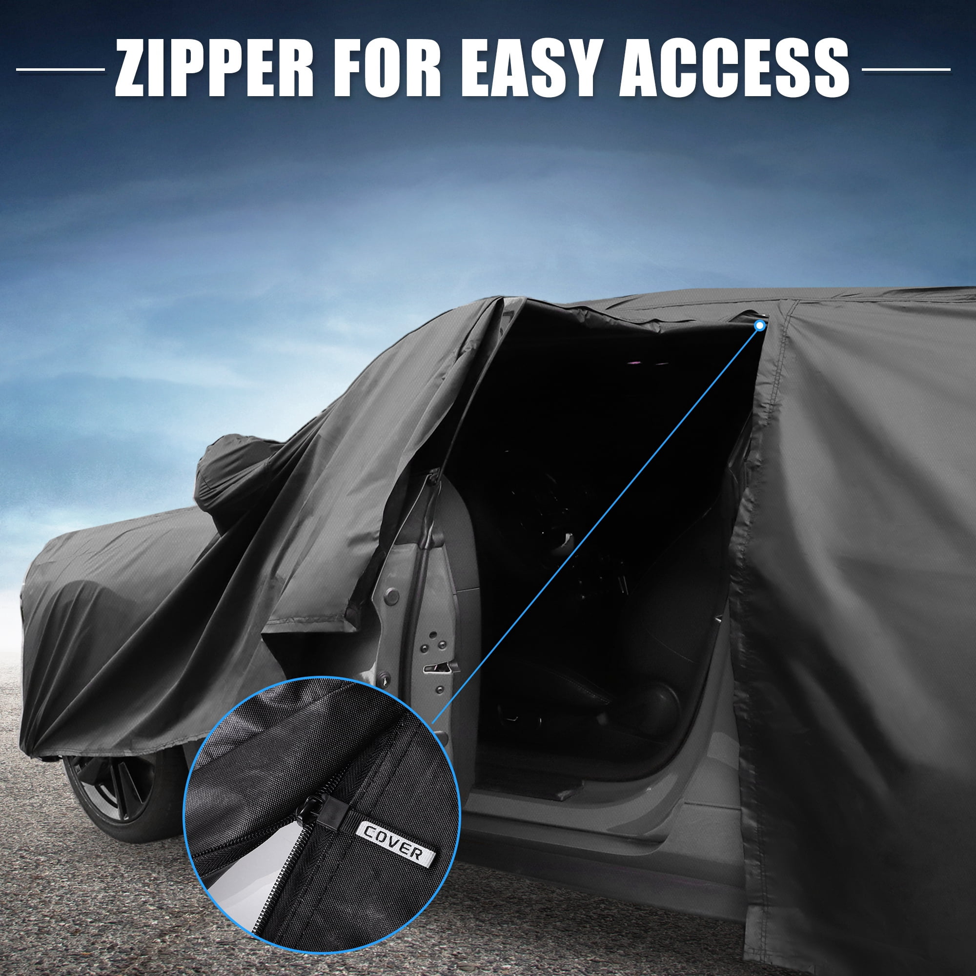 Unique Bargains 210D-PU Car Cover Black for Honda CRV 1995-2025 189"x73"x59"