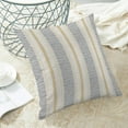 thumbnail image 2 of Navy Blue Mustard Yellow Outdoor Pillow Covers 20 x 20 Inch, Beige Polka Dots Striped Decor Throw Pillows for Couch Bed, Boho Modern Farmhouse Decorative Pillowcase Linen Cushion Cover Set of 2, 2 of 4