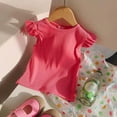 thumbnail image 5 of Sopiago Girls T Shirts Cute Ruffle Short Sleeve Shirts for Toddler Girls Summer Blouse Tunic Tee Tops Hot Pink,18-24 Months, 5 of 5