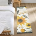 thumbnail image 3 of Yayeee Runner Rug for Bedroom 2'x6' Machine Washable Hallway Non Slip Mat, White Watercolor Sunflowers, 3 of 8