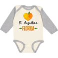 thumbnail image 3 of Inktastic St. Augustine Florida Orange in Heart Boys or Girls Long Sleeve Baby Bodysuit, 3 of 5