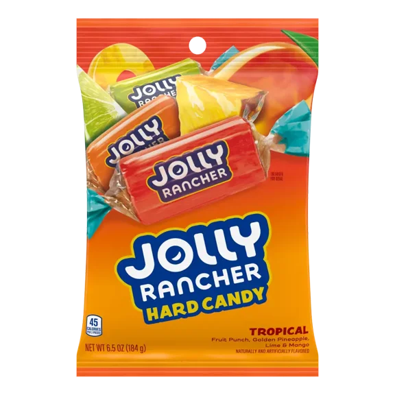 Jolly Rancher Tropical Hard Candy Assorted Fruit Flavors, 12 Pack, 6.5 oz Bags