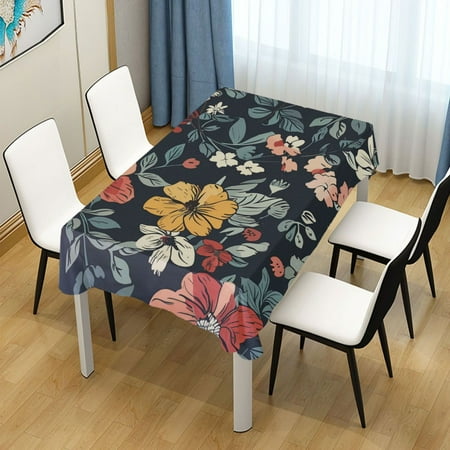 

ALAZA Ethnic Flowers Paint Rectangle Tablecloth Tablecover Dinning Table Cloth 54 x72