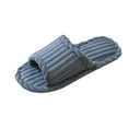 thumbnail image 3 of Women Men House Slippers Casual Indoor Outdoor Slip-on Home Flats Open Toe Bedroom Slides Shoes Gray 9, 3 of 5