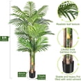 thumbnail image 6 of Keeplush 6FT Artificial Golden Cane Palm Tree– Indoor Large Fake Palm Tree, Lifelike Faux Plant with Textured Trunks & Flexible Fronds, No-Water Maintenance Silk Tree for Home Office Decor, 6 of 8