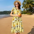 thumbnail image 4 of Balery Garden Honeybee Gnomes Vestidos sueltos de manga corta para mujer, vestidos de verano 2025, vestidos casuales de corte A con vuelo., 4 of 6