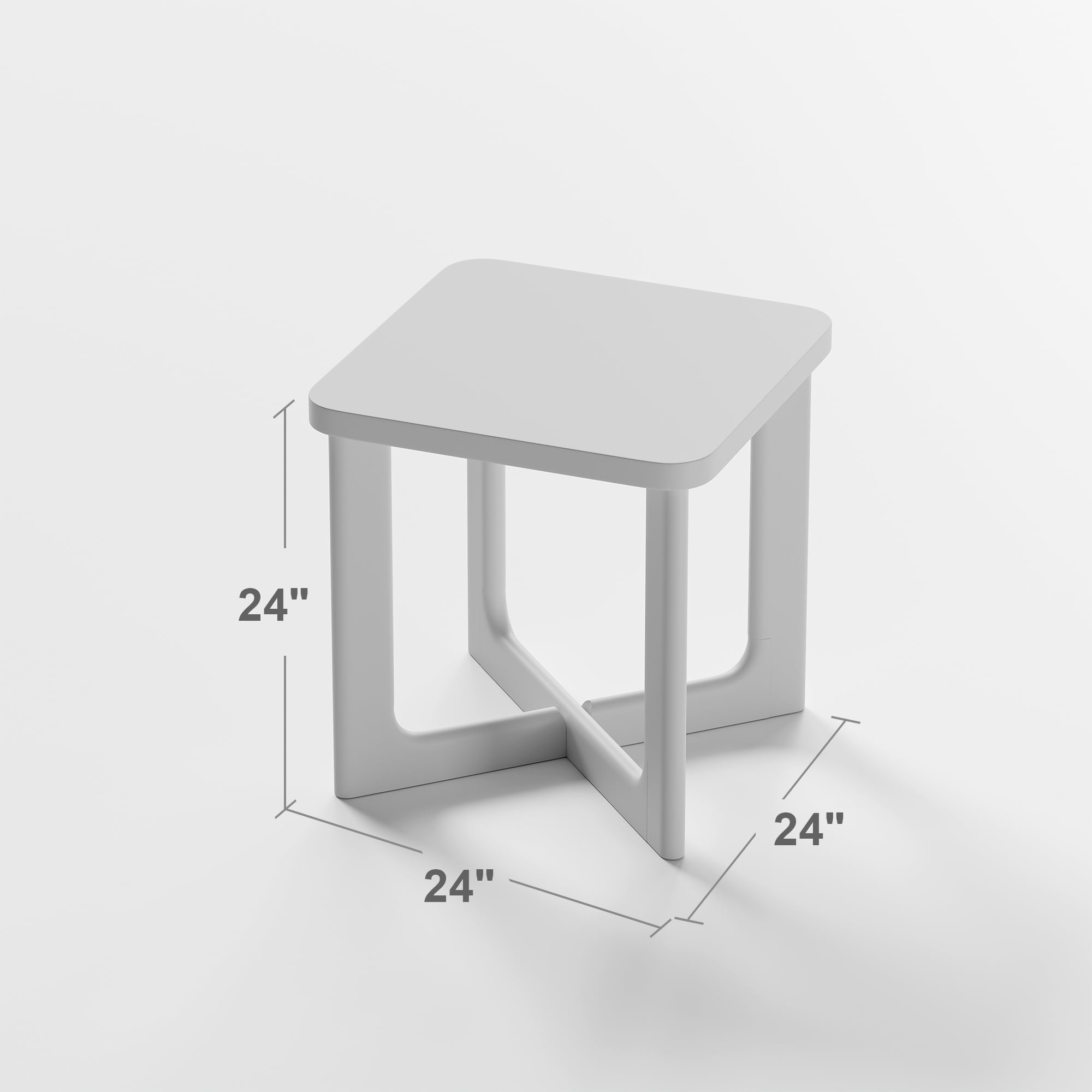 24" Soild Wood End Tables Square Modern Side Table Black