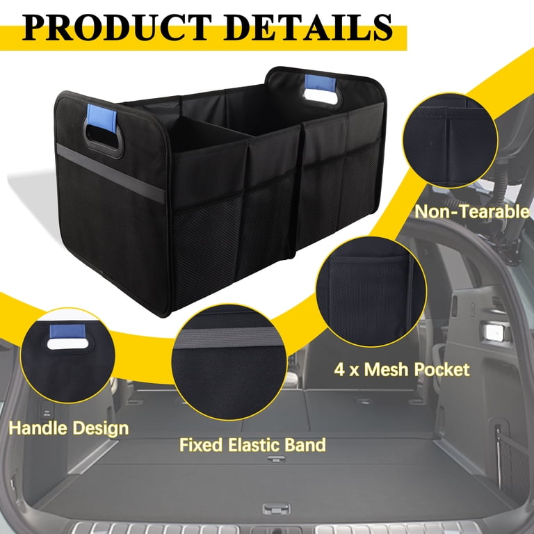 Cyrico Trunk Organizer, Dual-Compartment with Non-Slip Base photo 2
